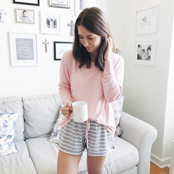 Cozy blush pajama set