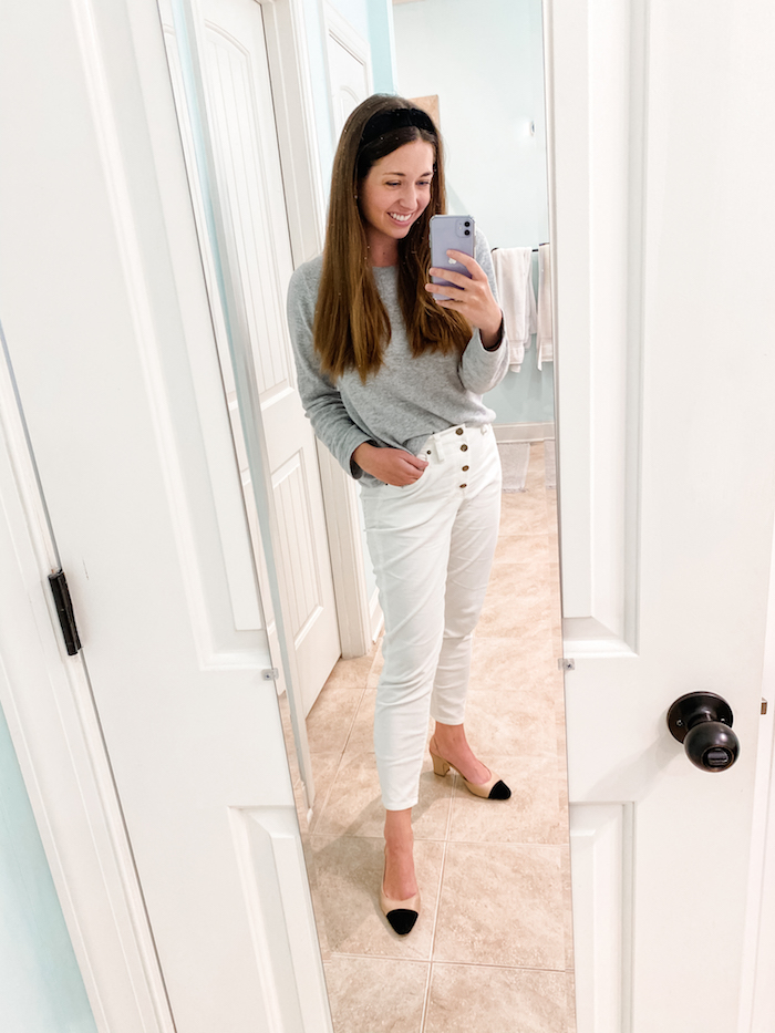 How to style white pants for fall | Something Pretty