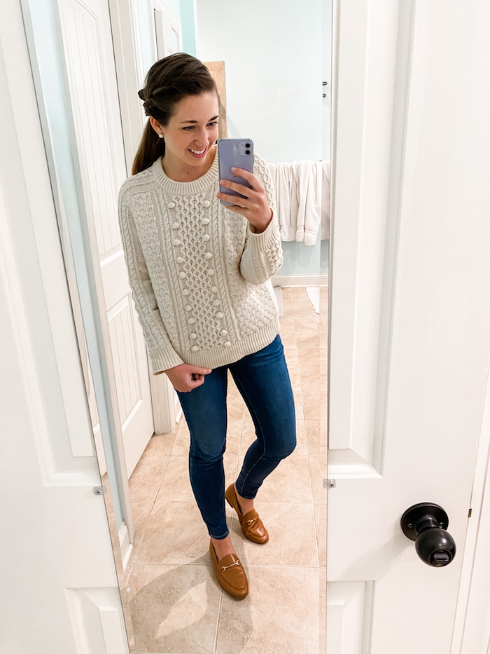 Cableknit bobble sweater