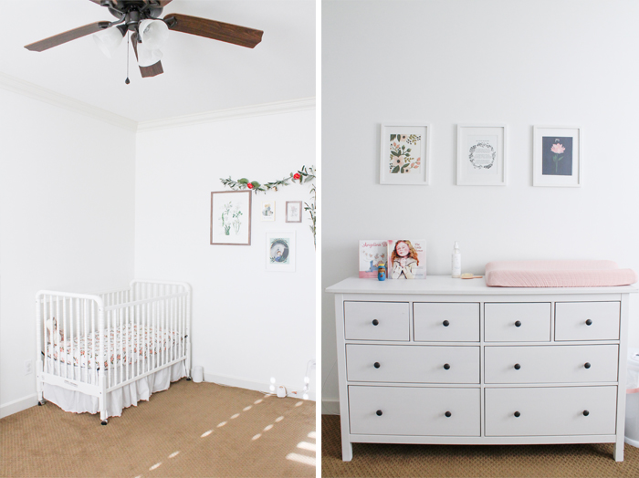 Pink and white floral nursery